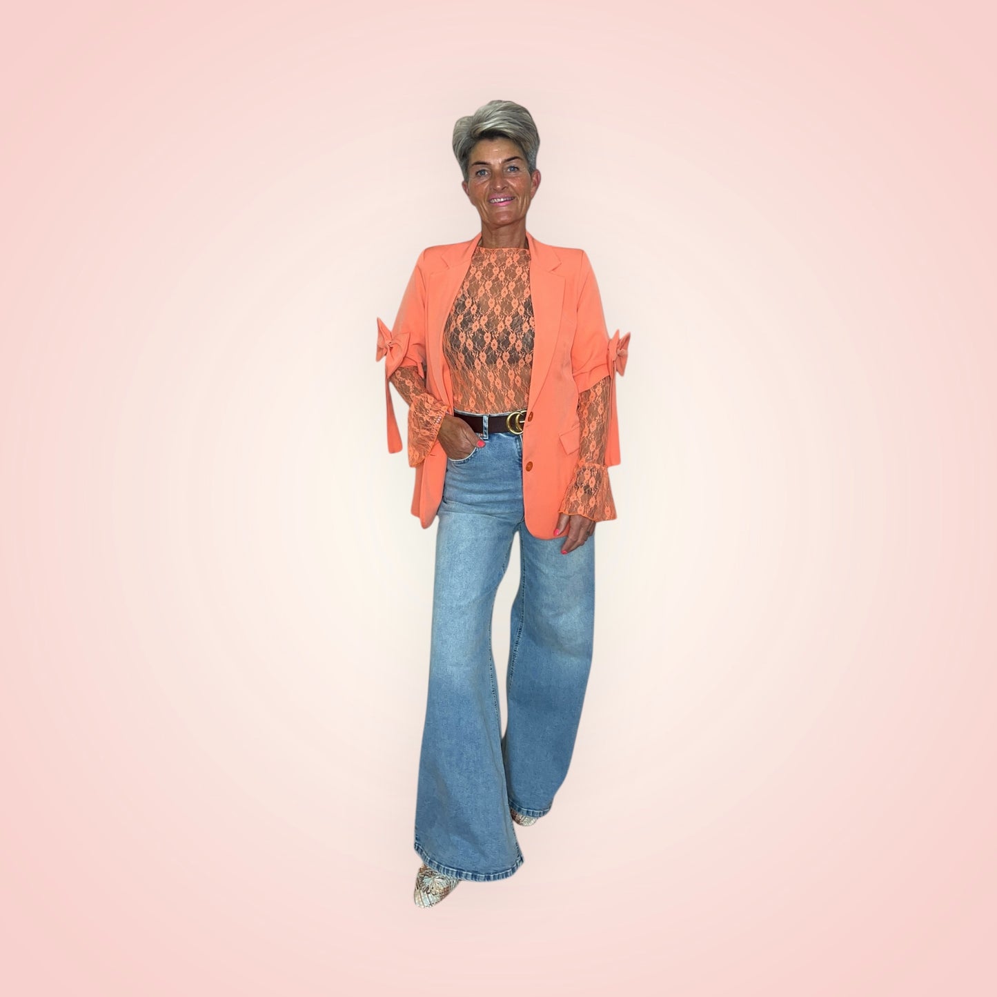 Kant en kleur oranje top