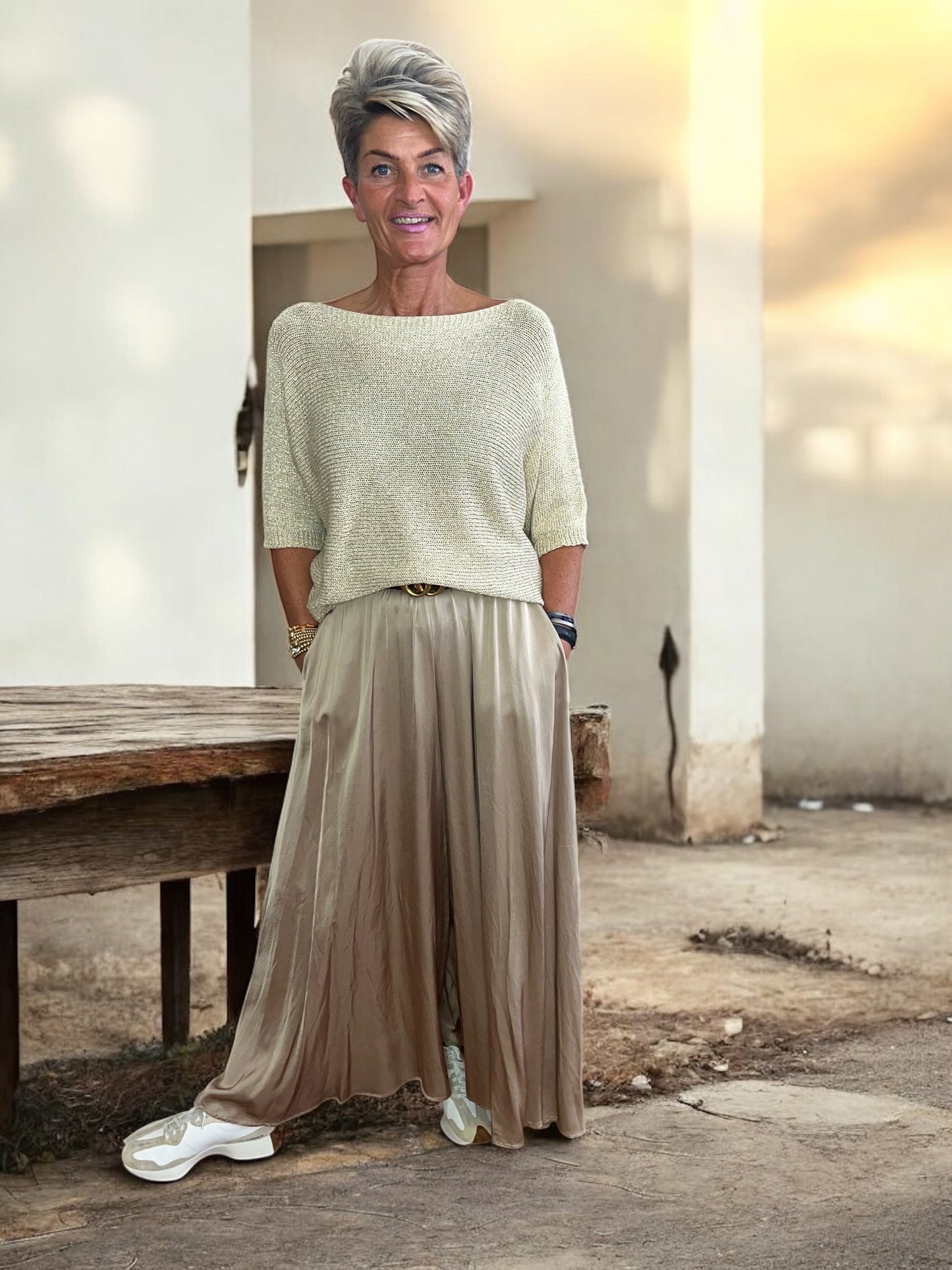 FORZA Shine all day satijnen broek