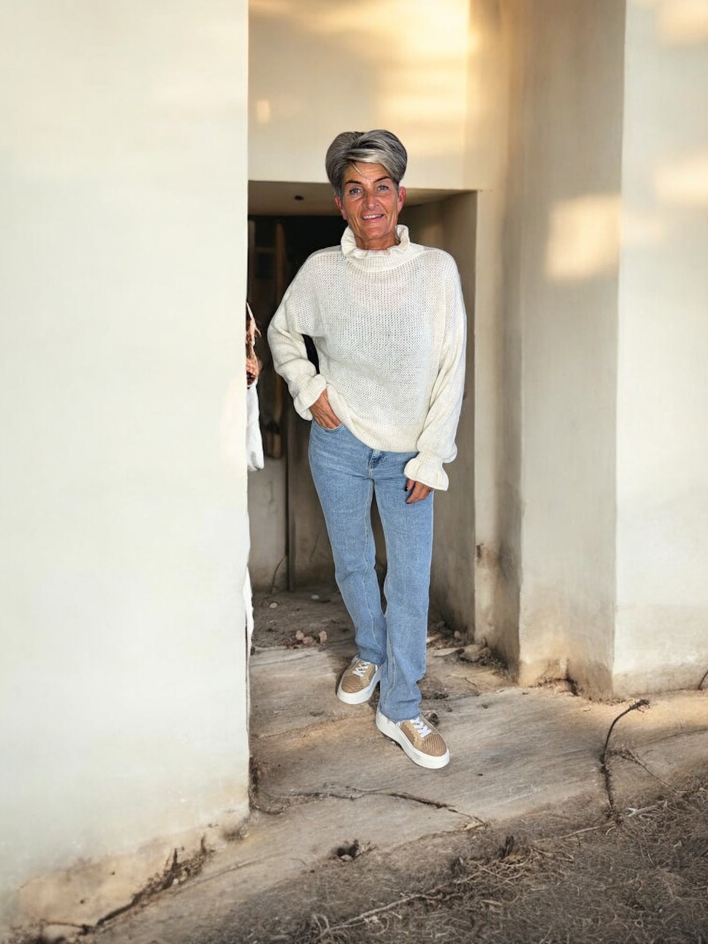 Ruffle Sleeve Sweater