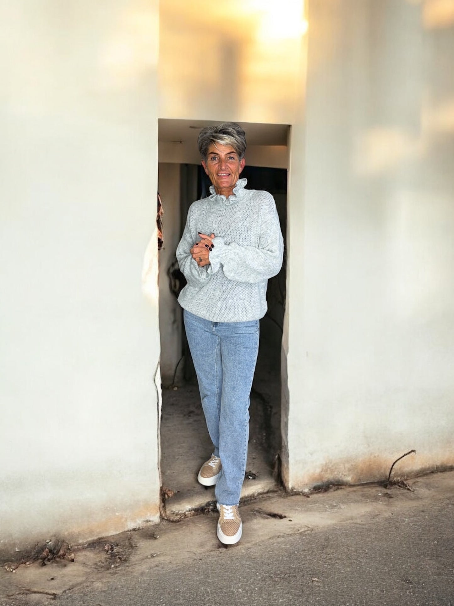 Ruffle Sleeve Sweater