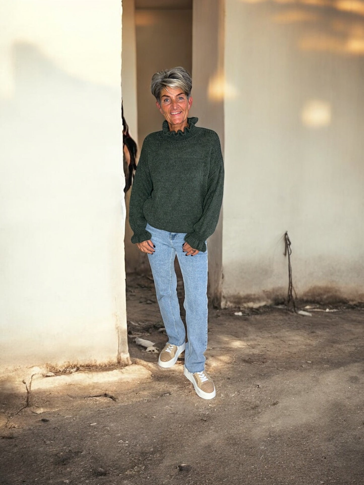 Ruffle Sleeve Sweater