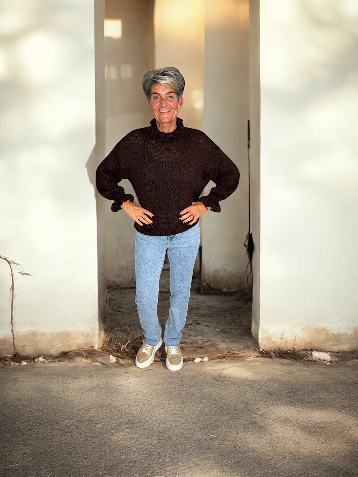 Ruffle Sleeve Sweater