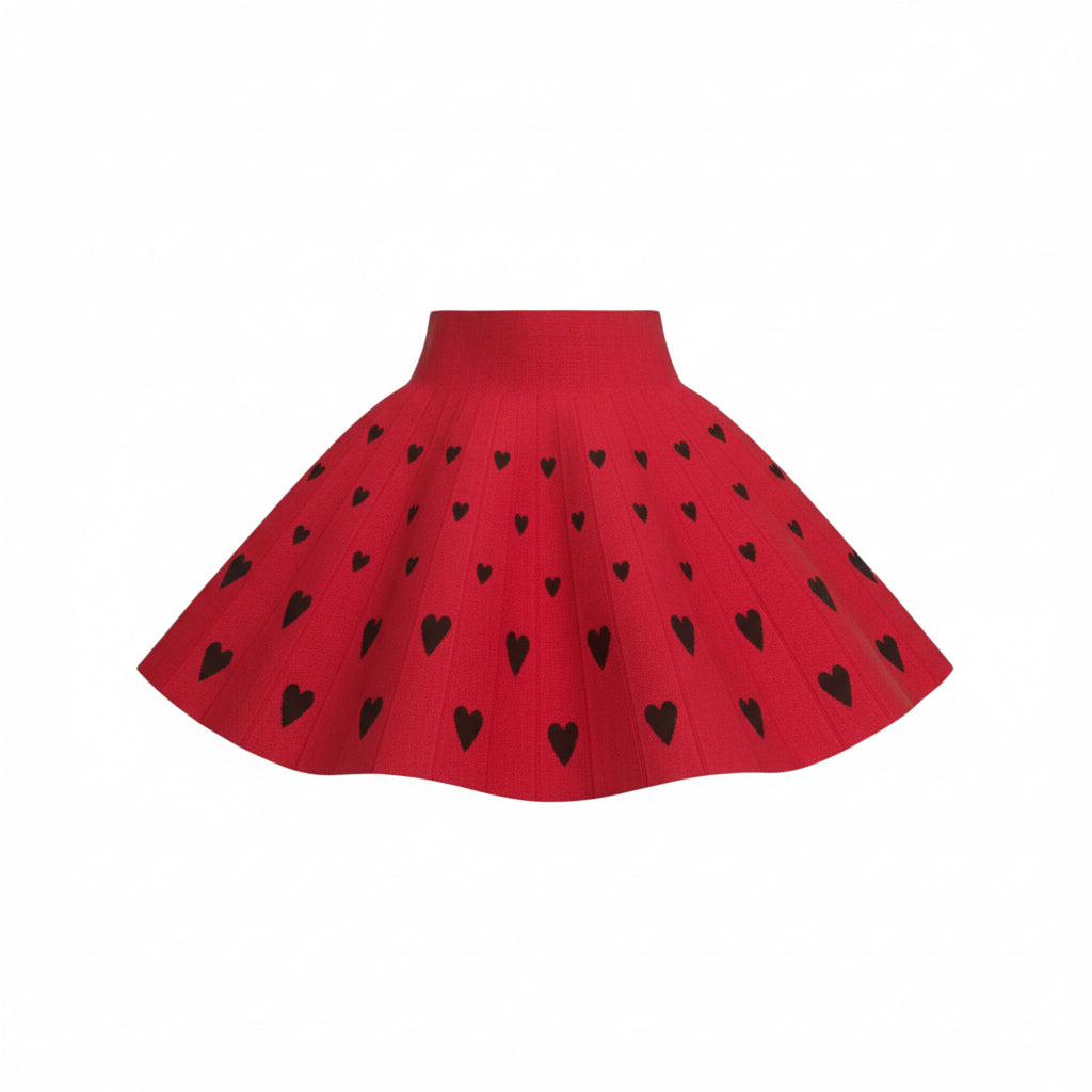 Heart Pleated Skirt Tough & Cute