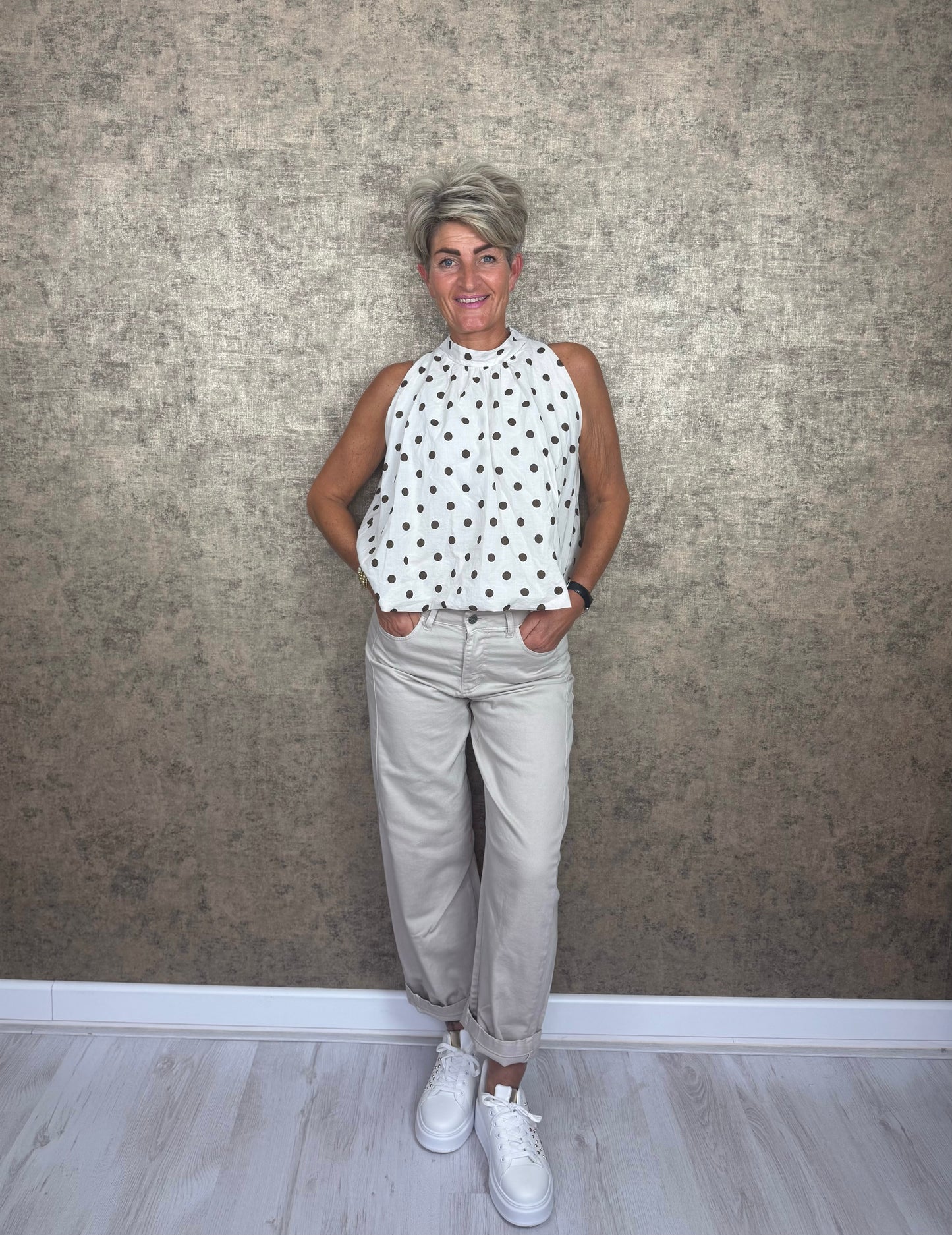 Polkadot Top met Striksluiting