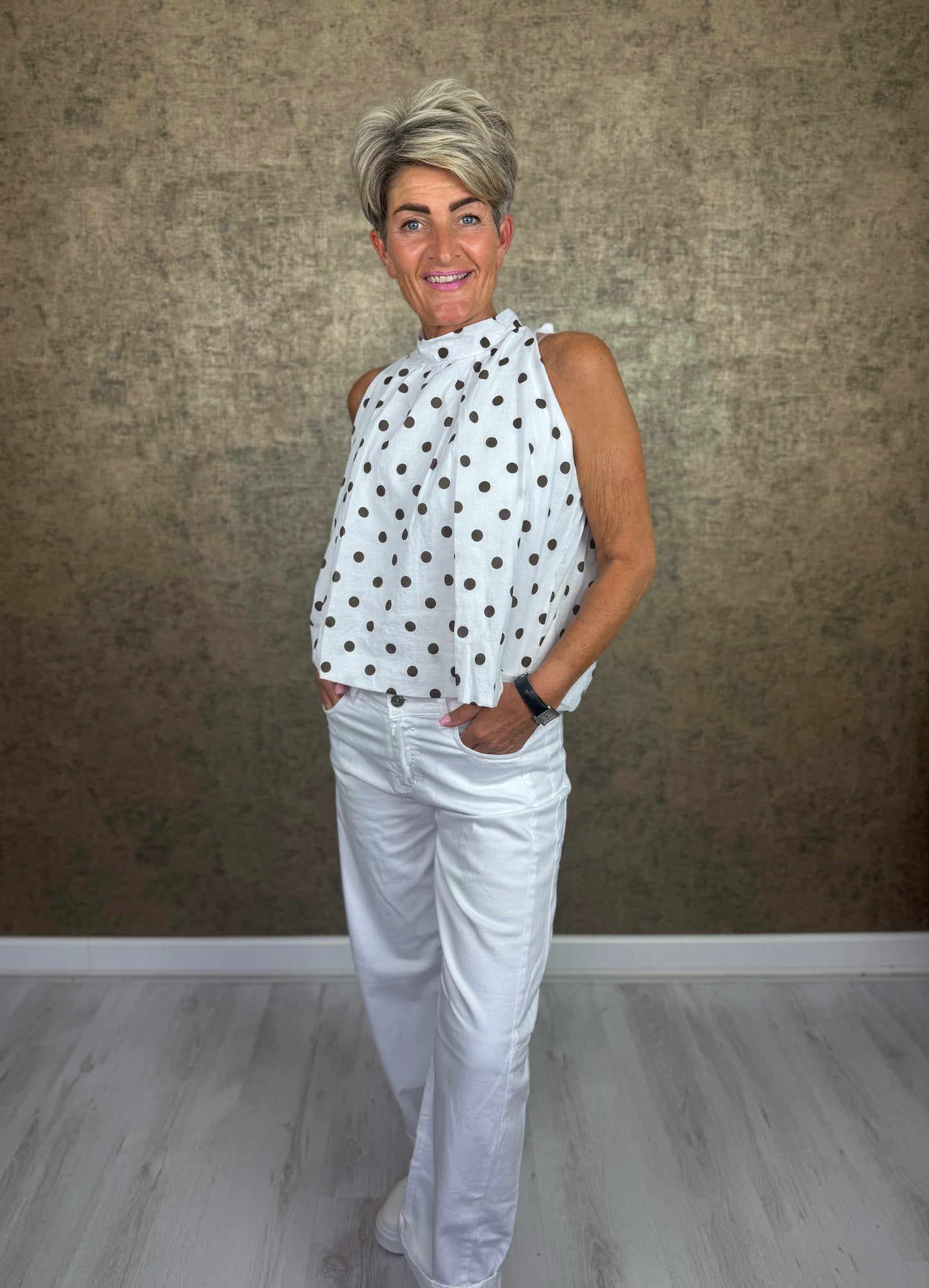 Polkadot Top met Striksluiting