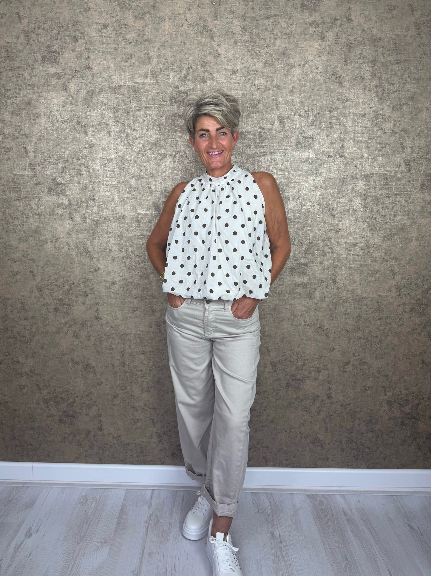 Polkadot Top met Striksluiting