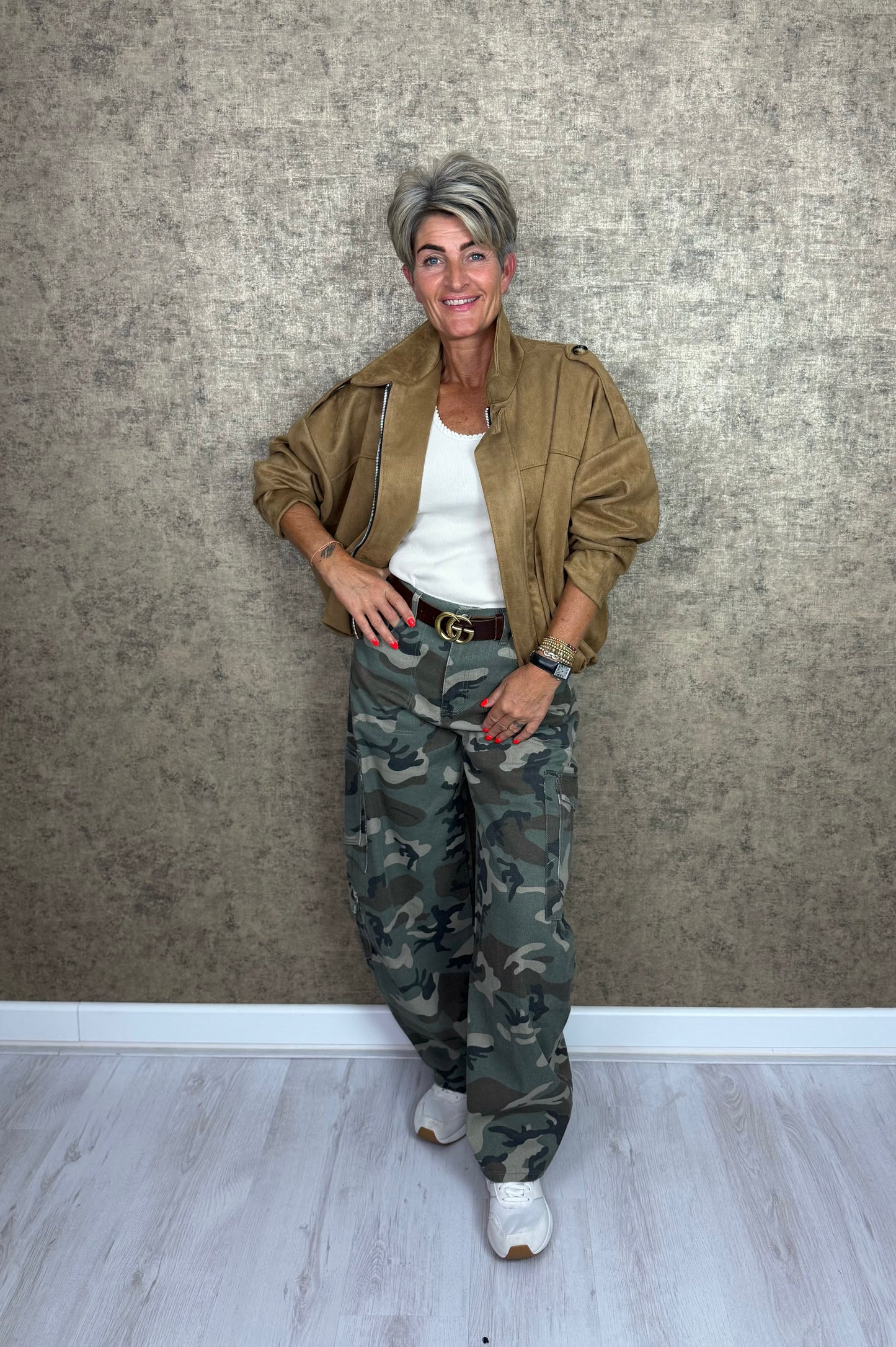 Suède Look Bomber Jacket