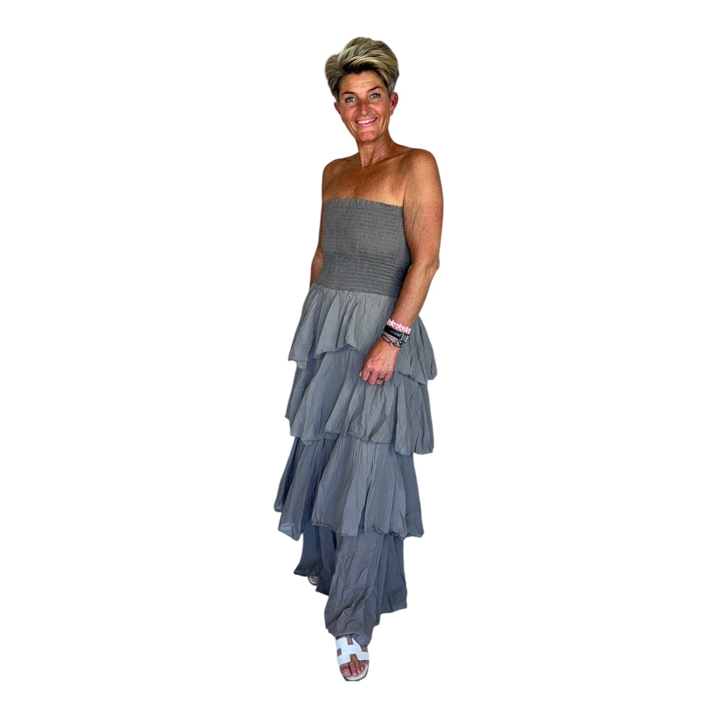 Maxi Strappless Ruffle Dress ❗️15% korting❗️