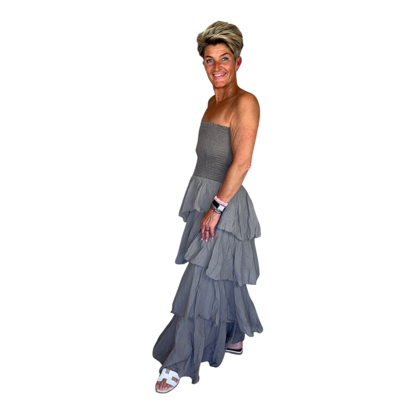 Maxi Strappless Ruffle Dress ❗️15% korting❗️