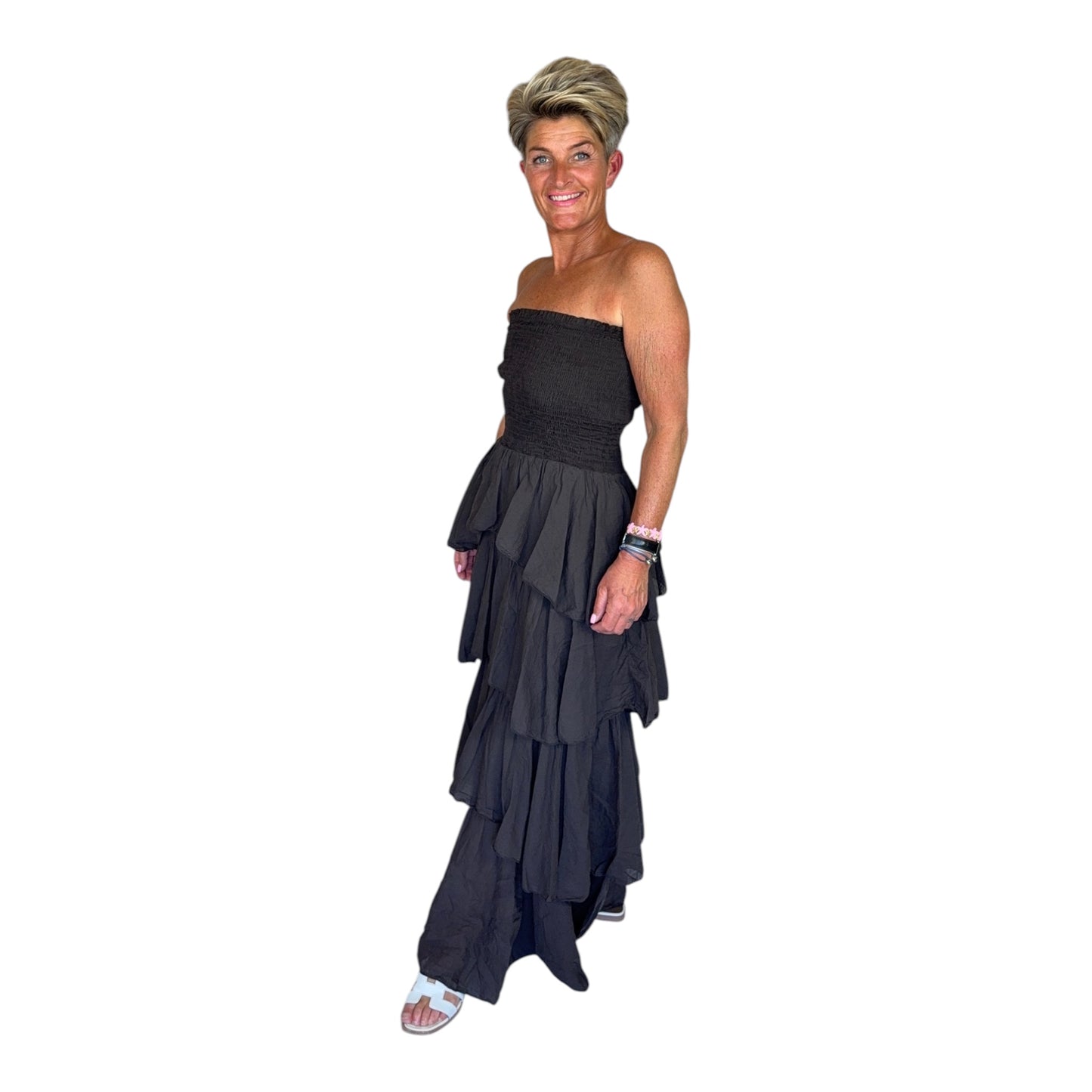 Maxi Strappless Ruffle Dress ❗️15% korting❗️