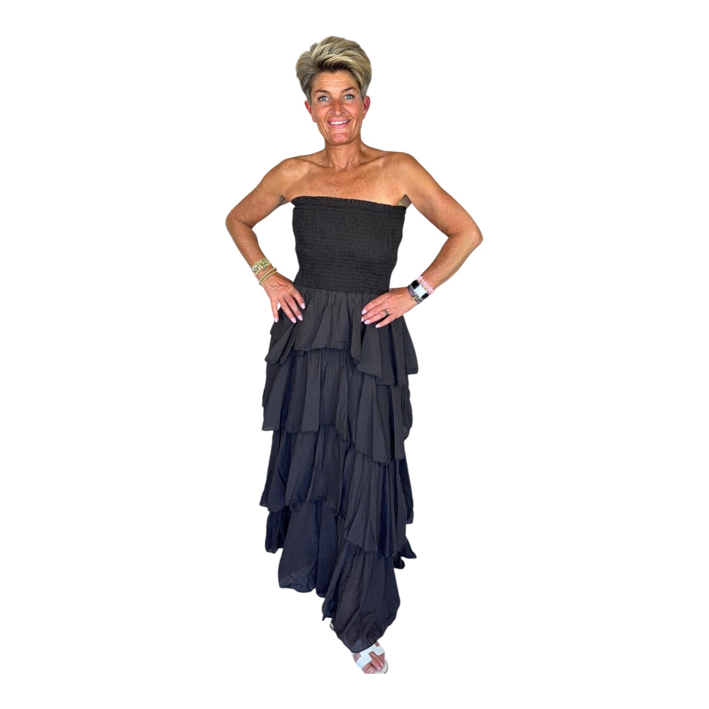 Maxi Strappless Ruffle Dress ❗️15% korting❗️