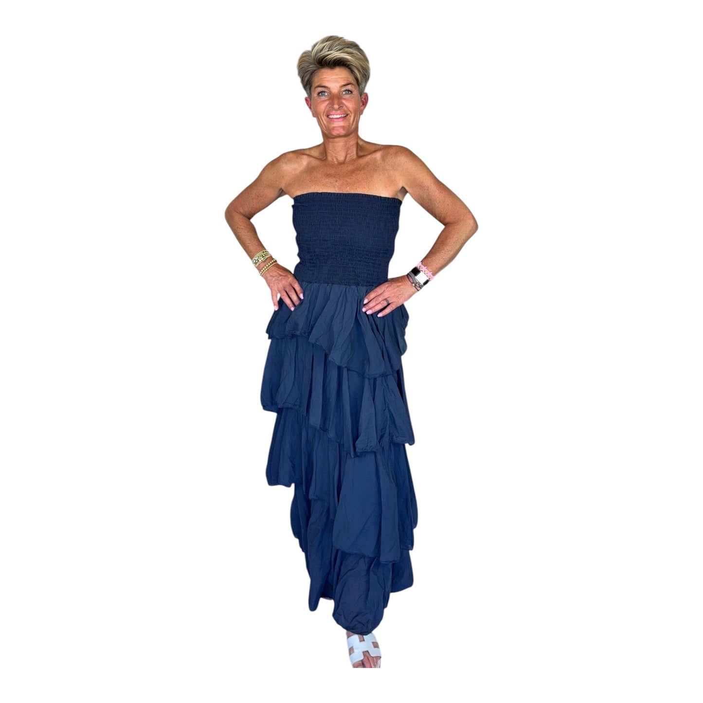 Maxi Strappless Ruffle Dress ❗️15% korting❗️