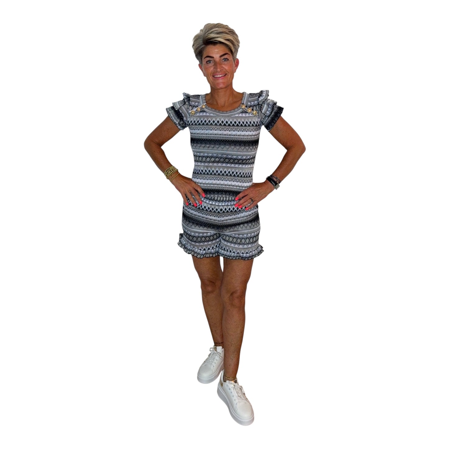 Chic Summer Style Multicolore Top & Shorts Set