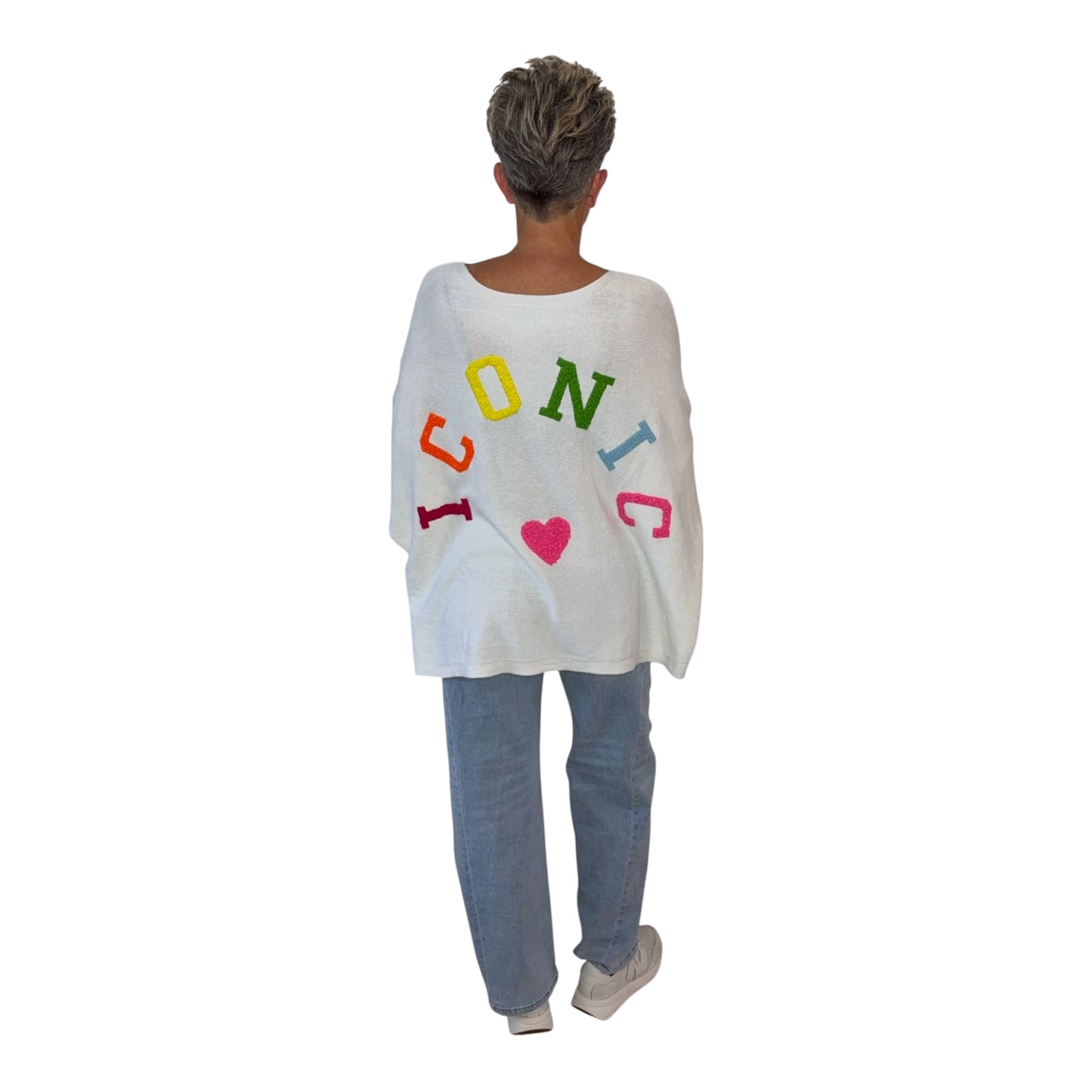 ICONIC Statement Sweater Oversized Knit met Kleurrijke Details