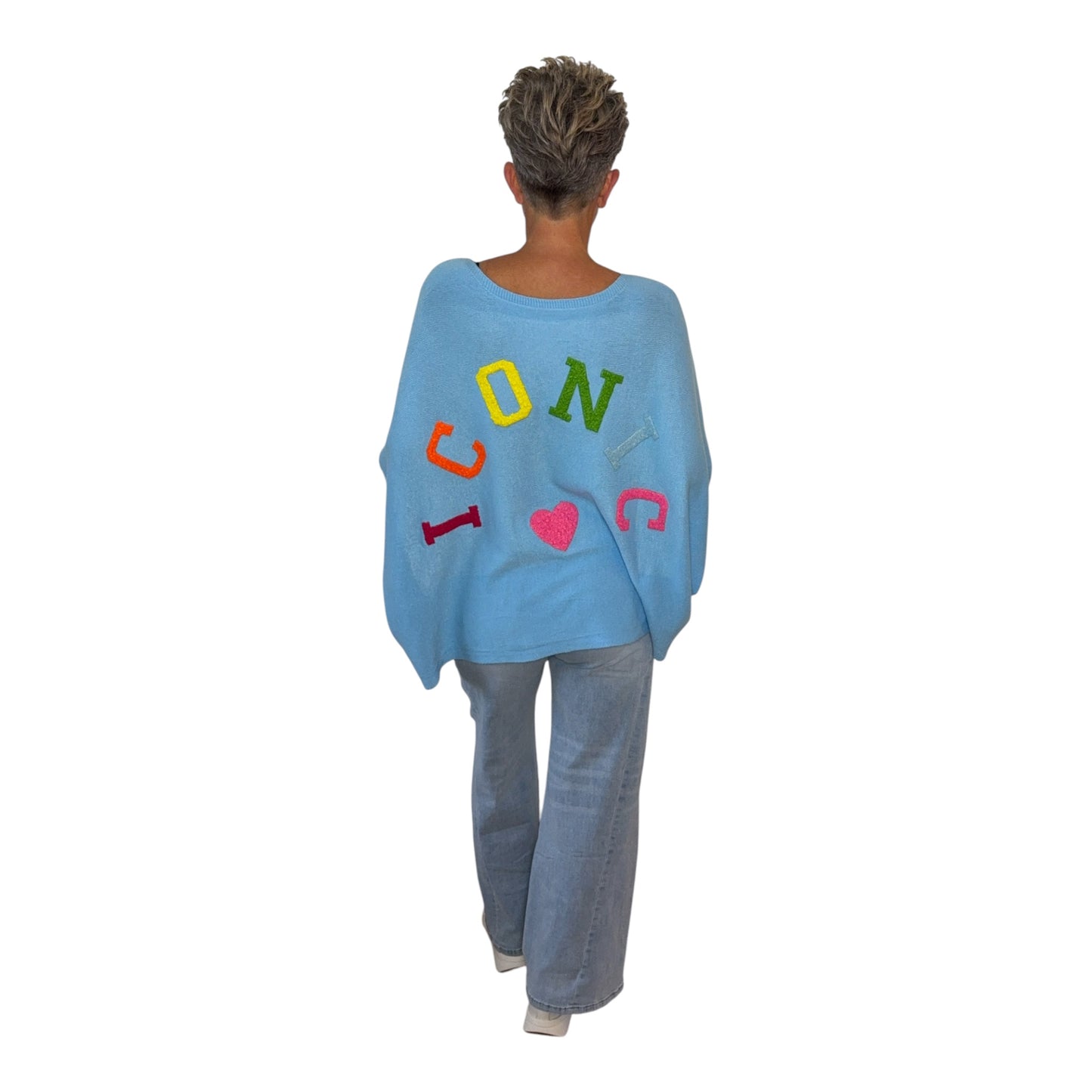 ICONIC Statement Sweater Oversized Knit met Kleurrijke Details