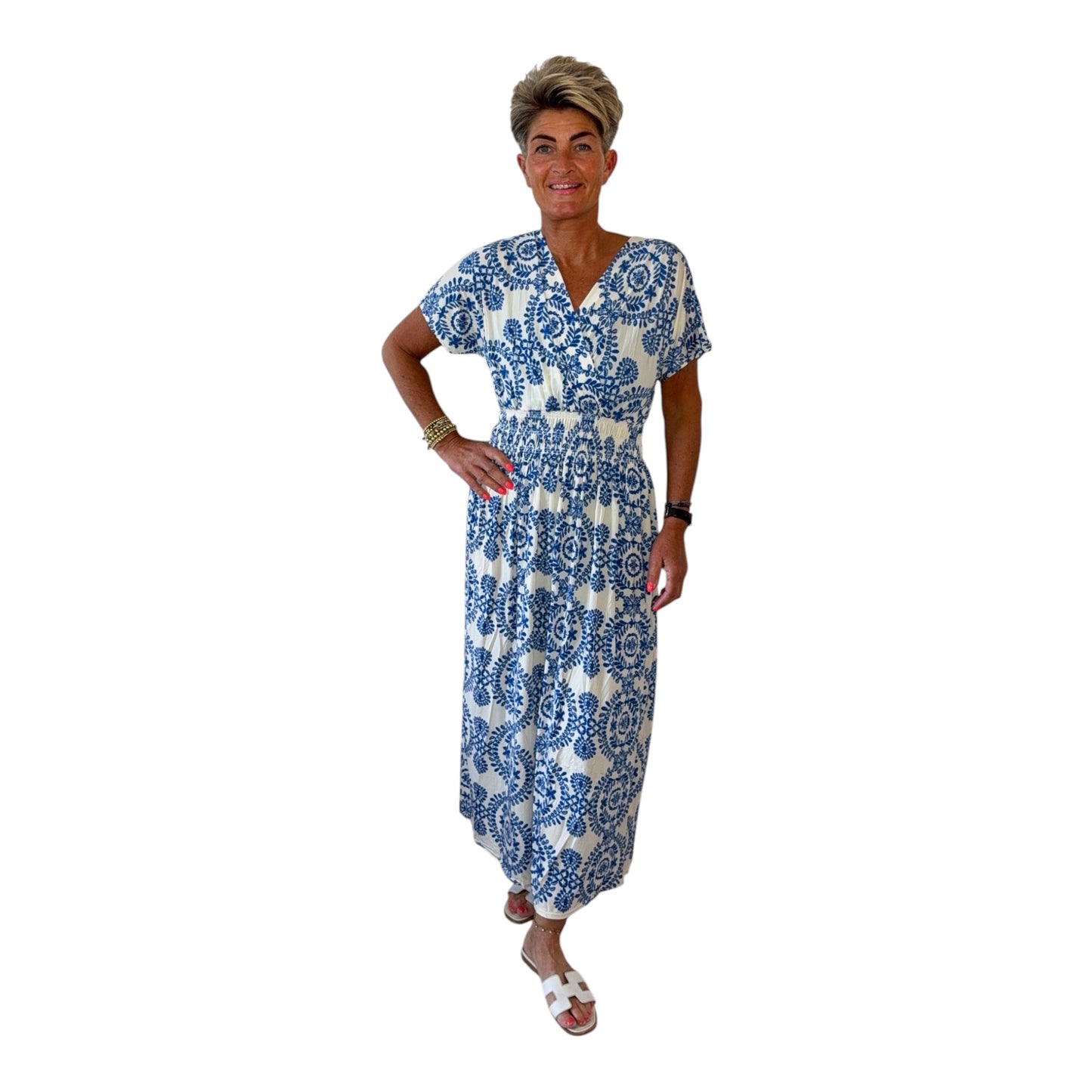 Magic Dress Royal Blue Print Jurk