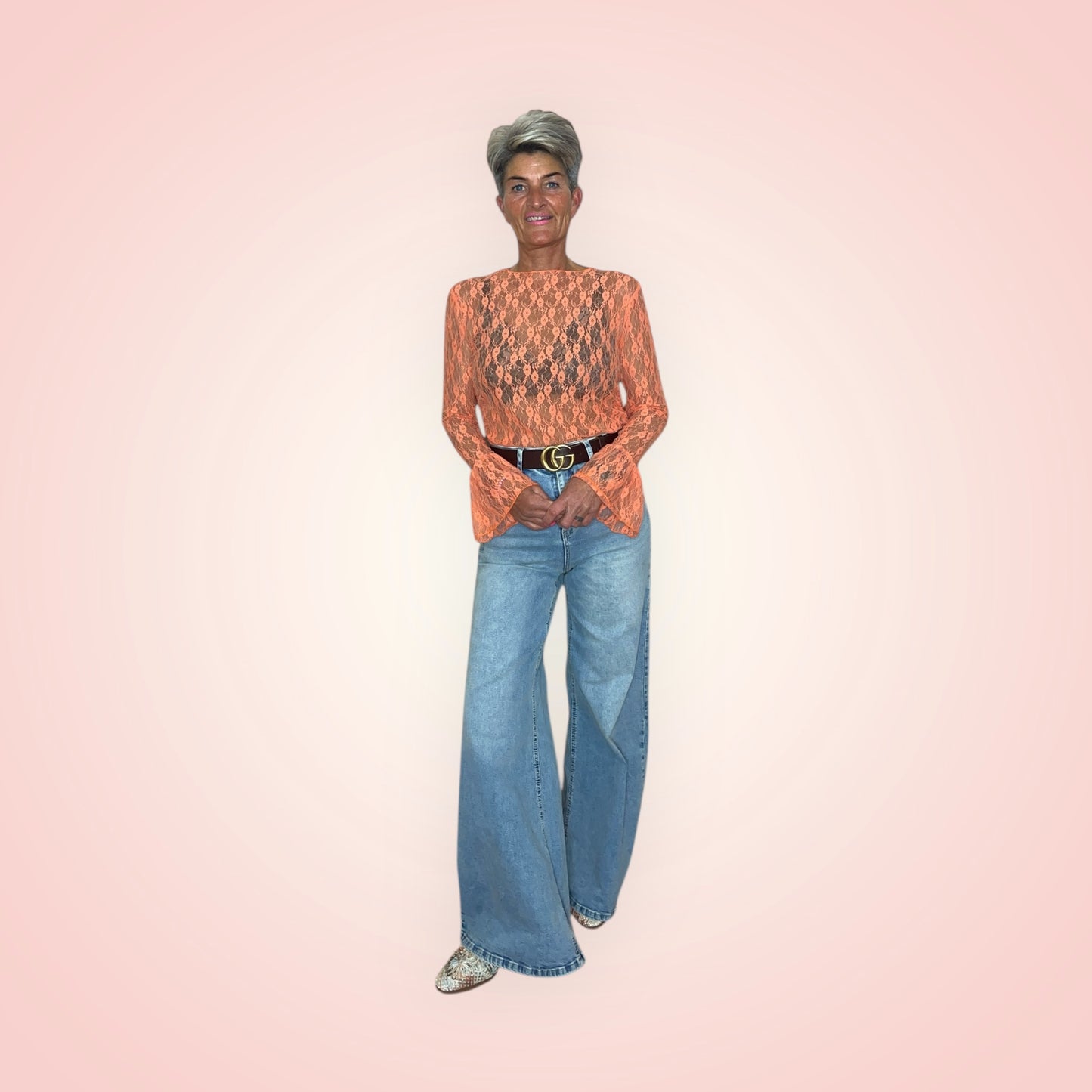 Kant en kleur oranje top