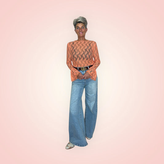 Kant en kleur oranje top