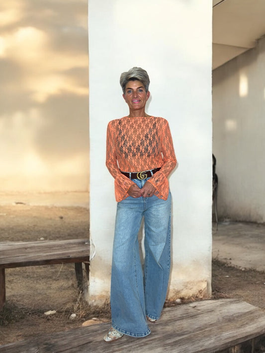 Kant en kleur oranje top