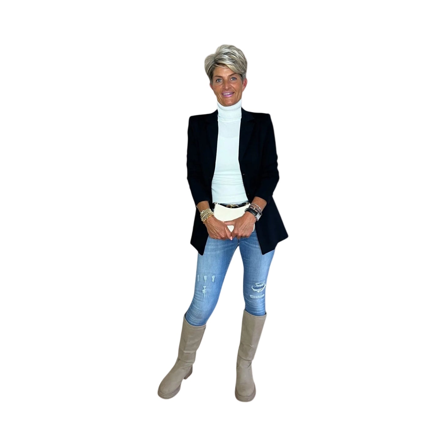 IZ NAIZ Stijlvol in blauw Blazer