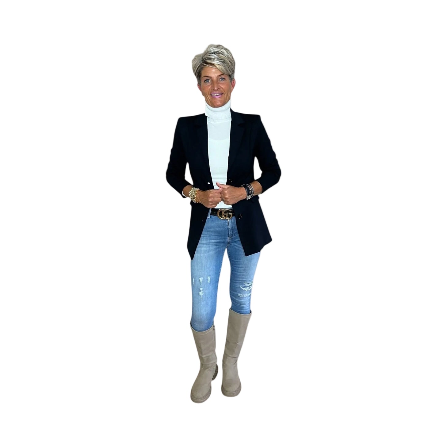 IZ NAIZ Stijlvol in blauw Blazer