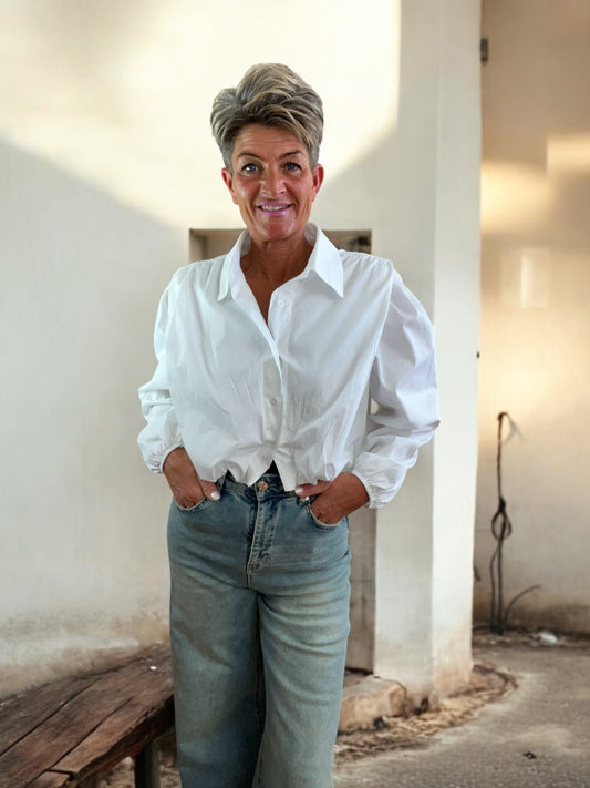 Cut it short witte blouse