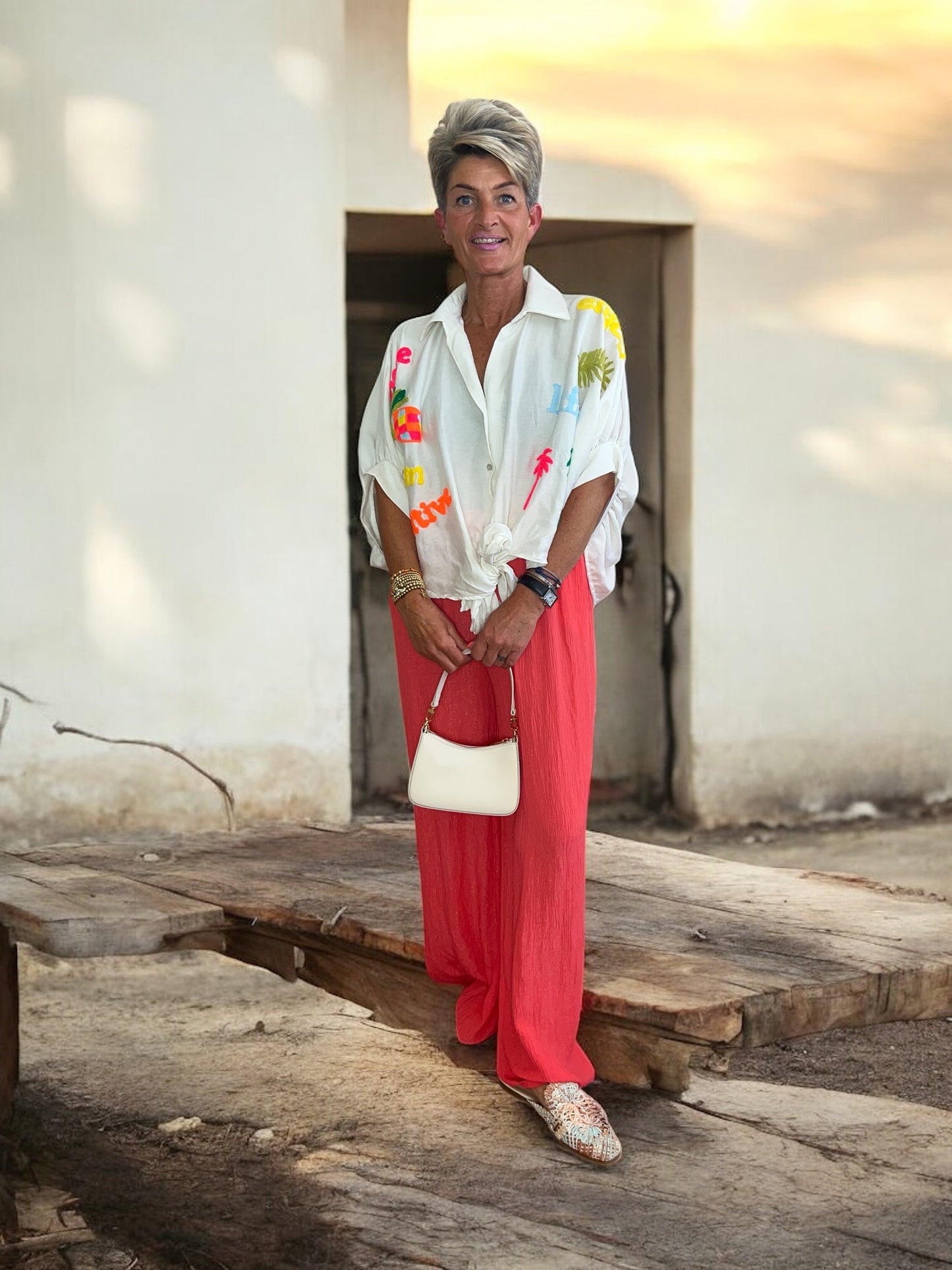 Casual koraal favoriete broek