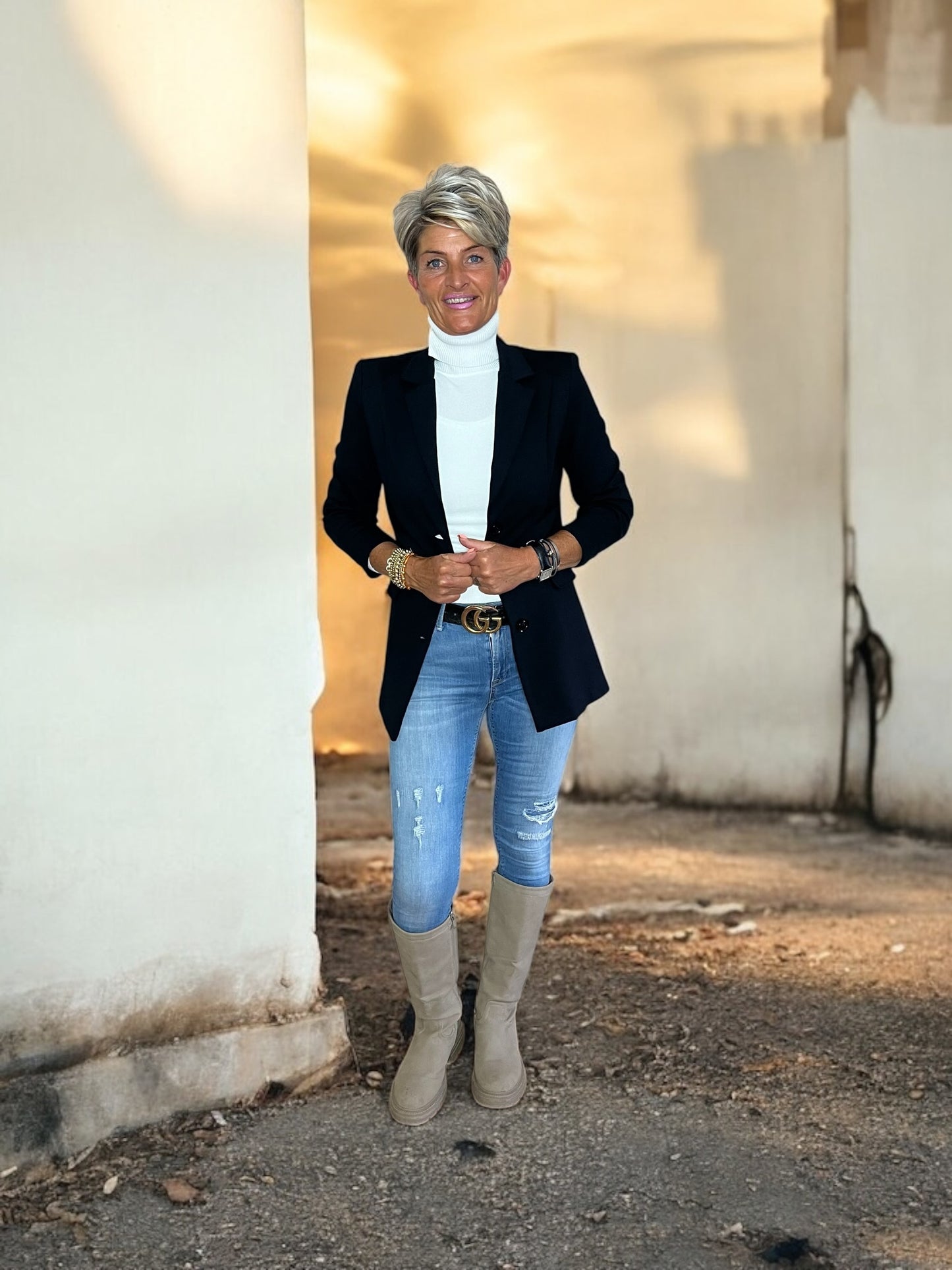 IZ NAIZ Stijlvol in blauw Blazer