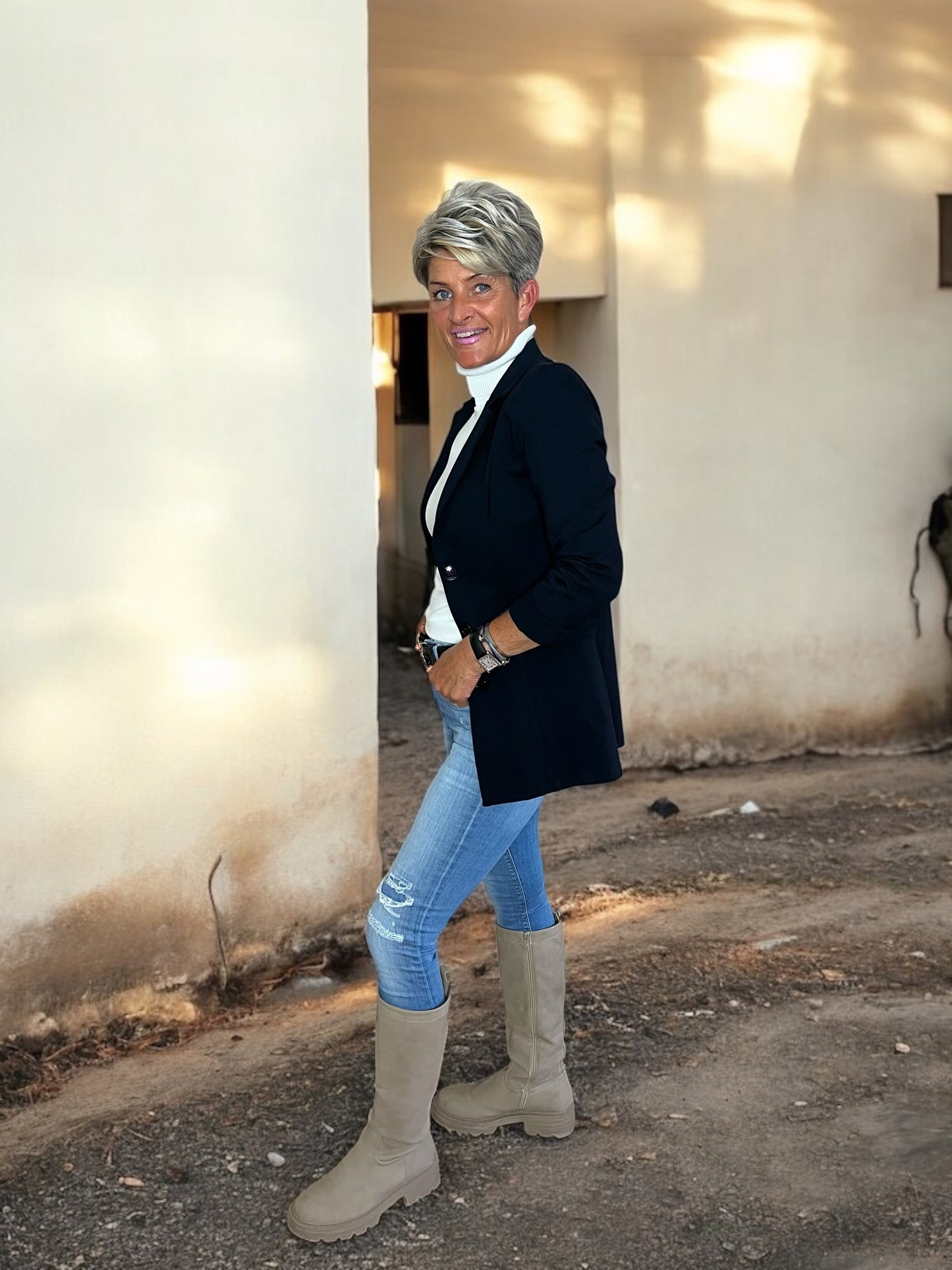 IZ NAIZ Stijlvol in blauw Blazer