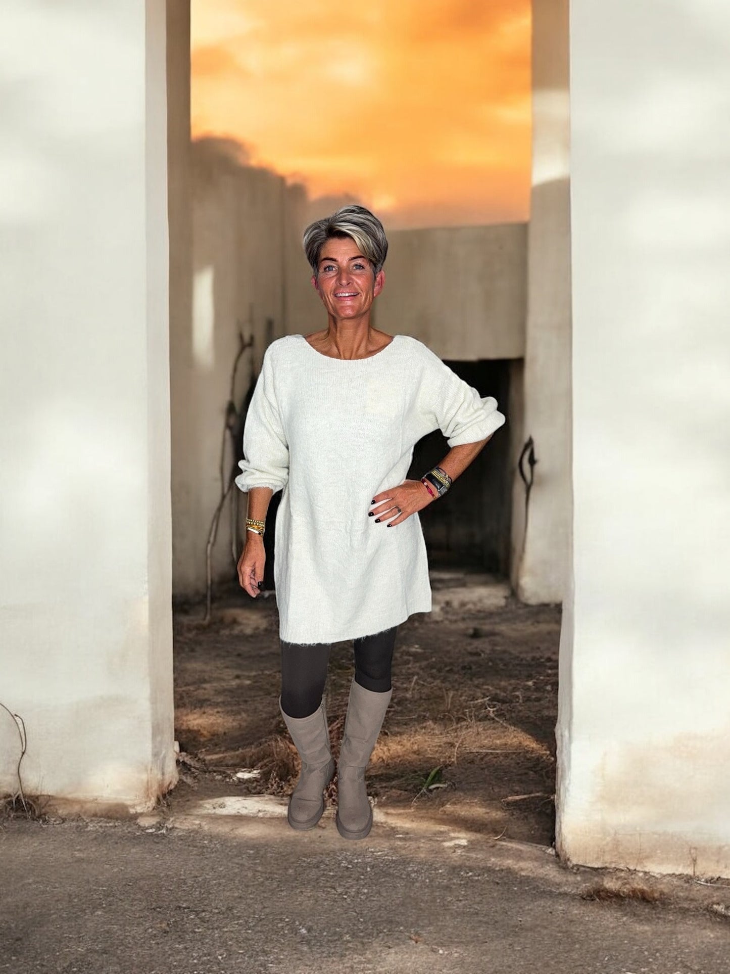 Chic met een Strik jurk/trui