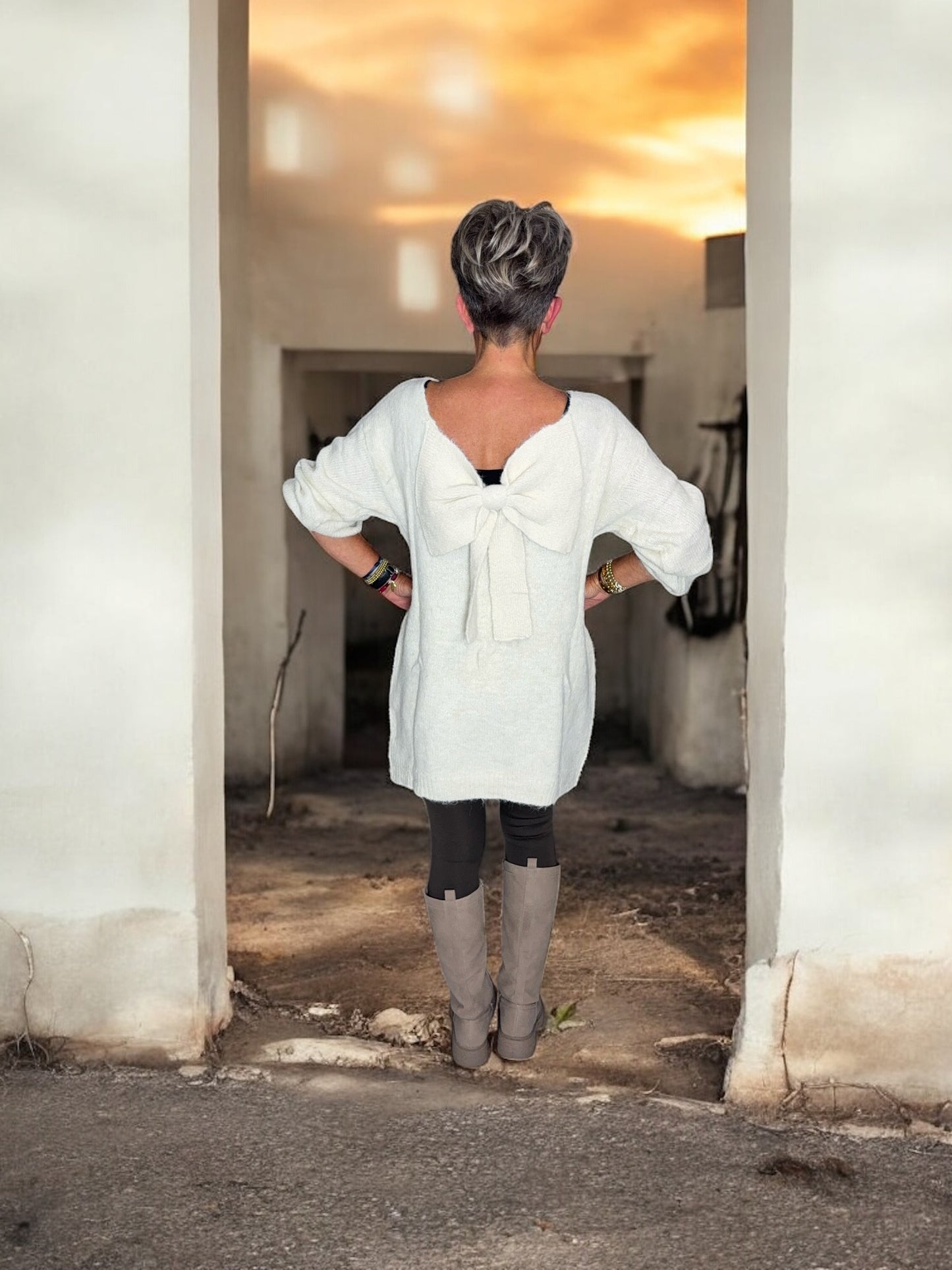 Chic met een Strik jurk/trui