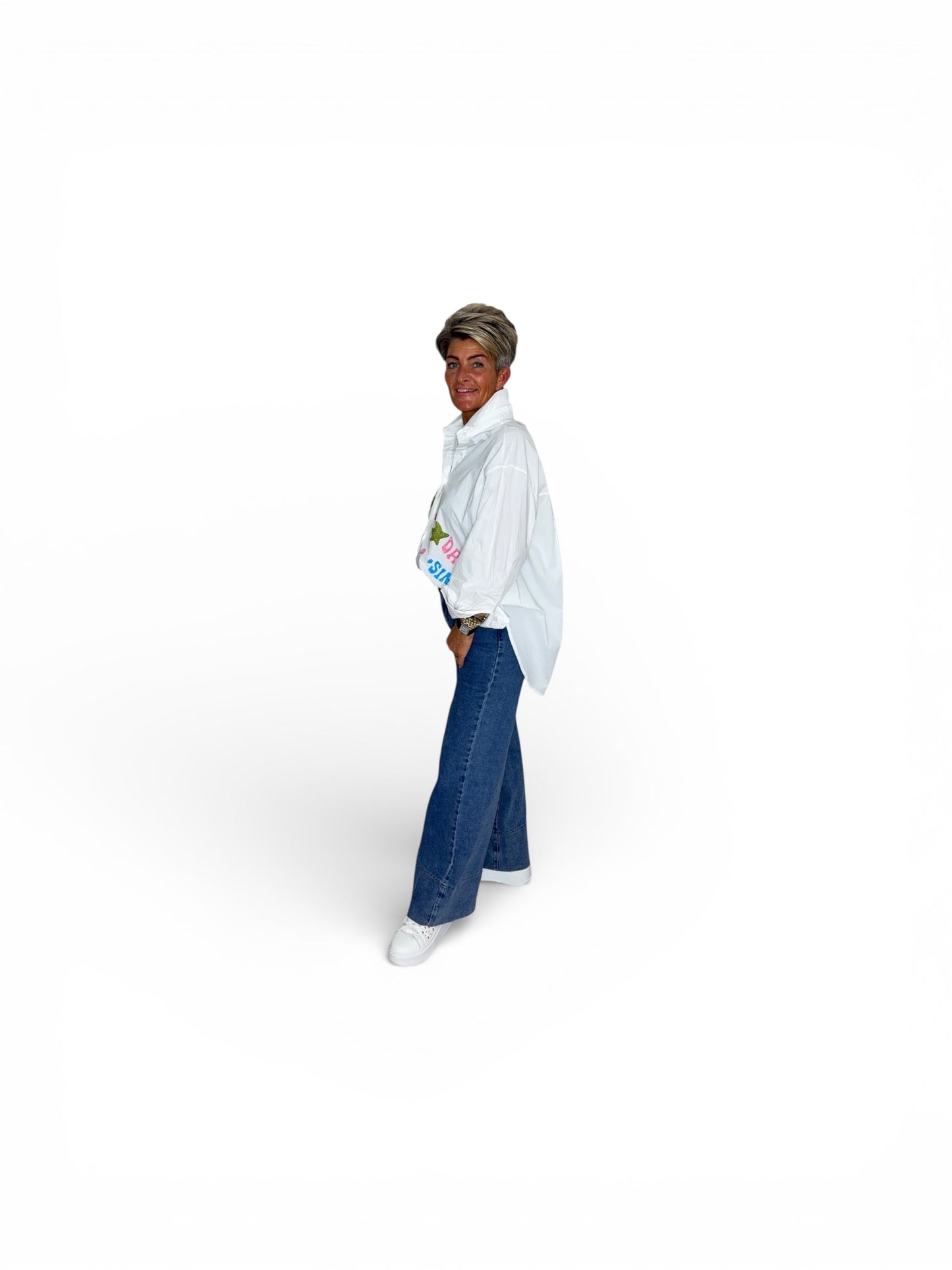Fashionable Oversized Shirt met Print