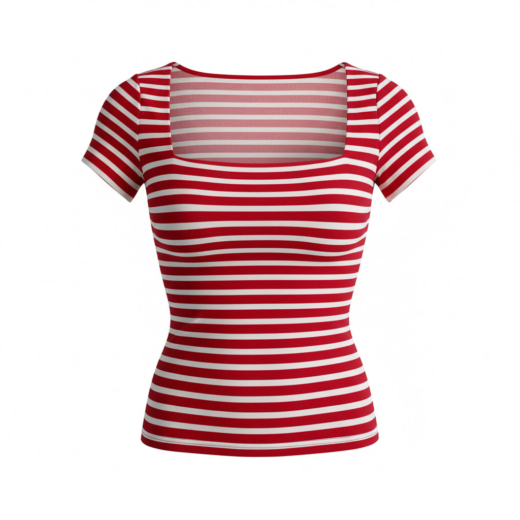 By Swan Striped Tee Comfortabel & Trendy - ❗Laatste artikel❗