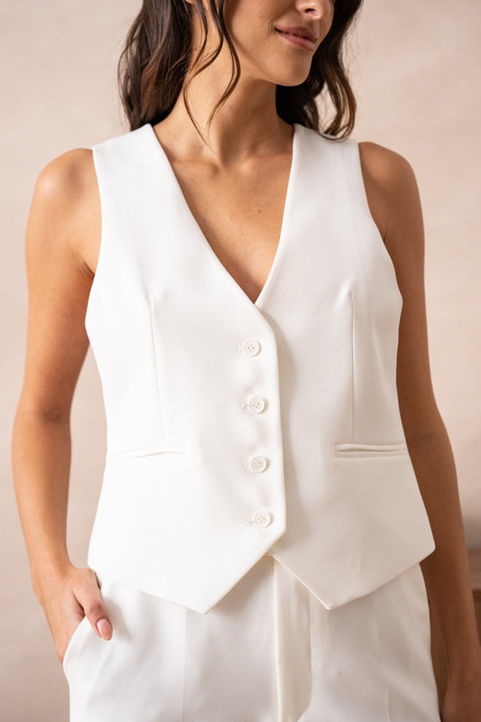 Chic Gilet in Roomwit