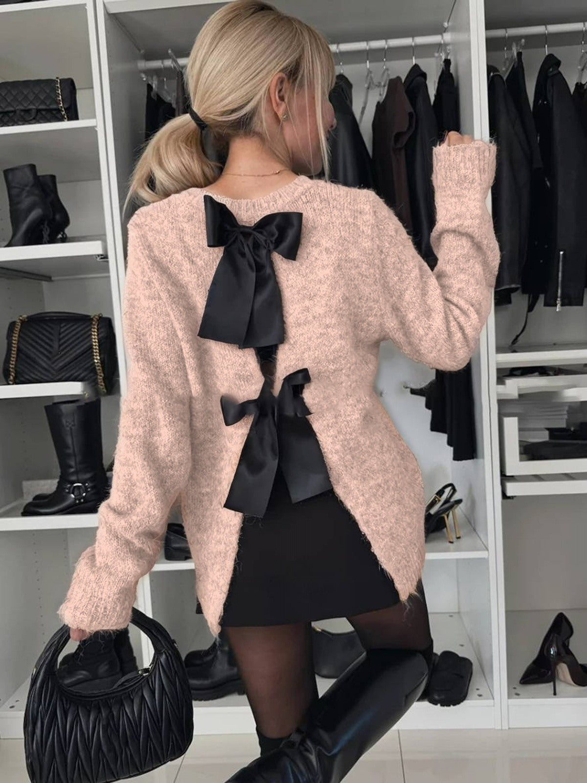 Soft Knit Trui met Strik